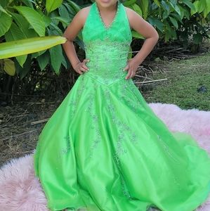 pageant dress Lime green halter